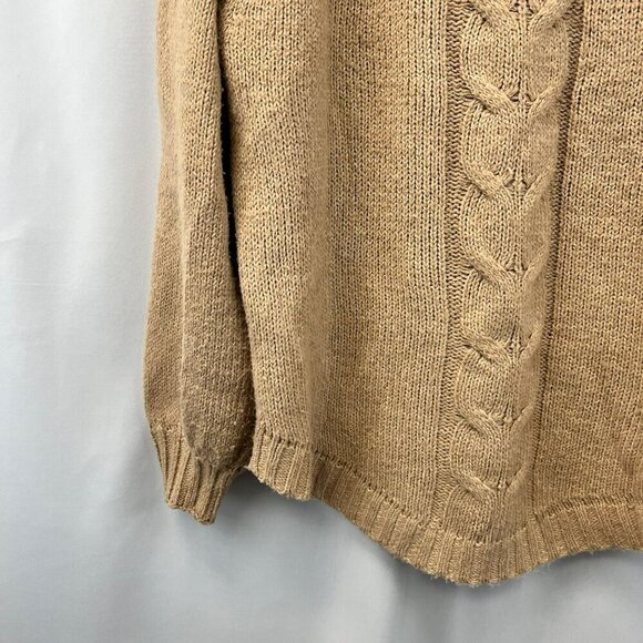 Cozy Co. Women’s Mock Neck Long Raglan Sleeve Pullover Beige Knit Sweater M/L - Picture 5 of 9